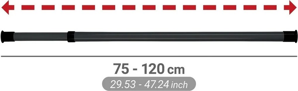 Wenko Set de 2 bare telescopice orizontale Herkules, negru