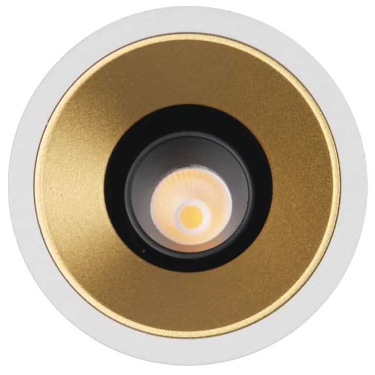 Spot LED incastrabil GALEXO H0106 alb cu inel auriu