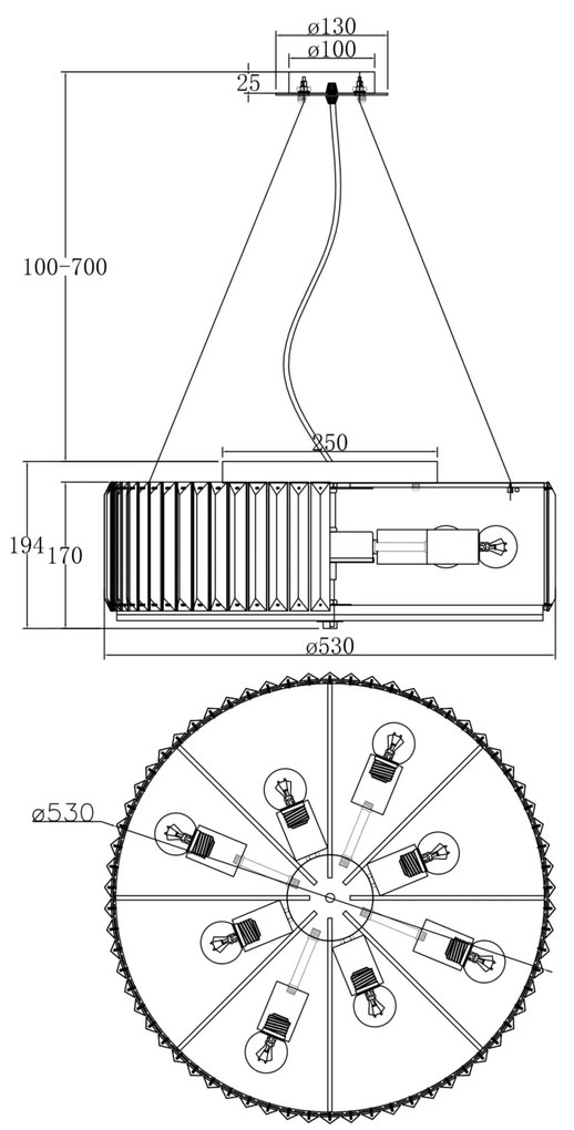 Suspensie Recinto Maytoni E27, Crom, MOD080CL-08CH, Germania