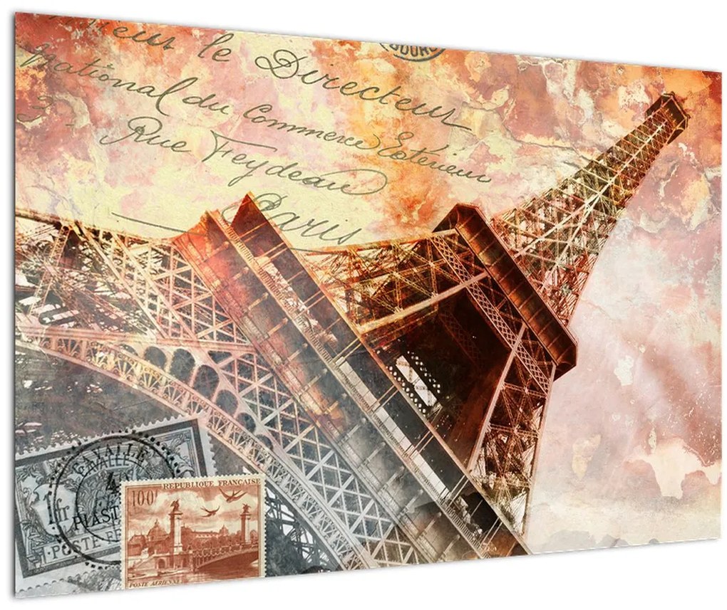 Tablou - Turnul Eiffel în stil vintage (90x60 cm)