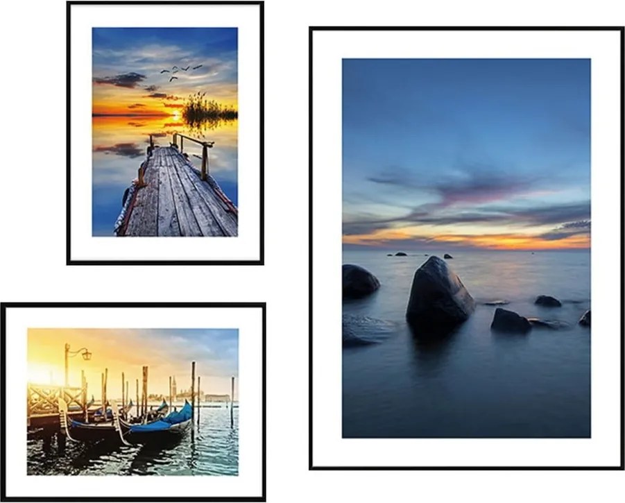 Tablouri 3 buc. Seaside Sunset – knor