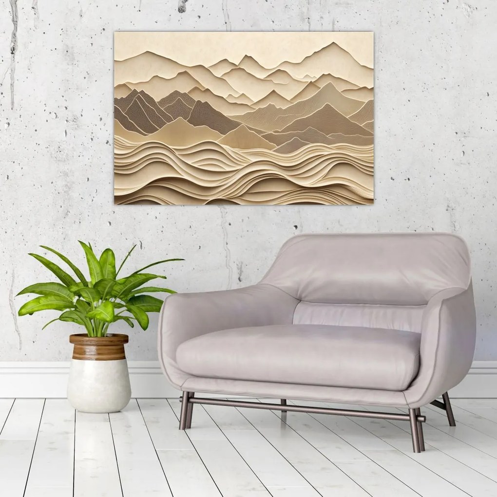 Tablou - Linii Montane 3D (90x60 cm)