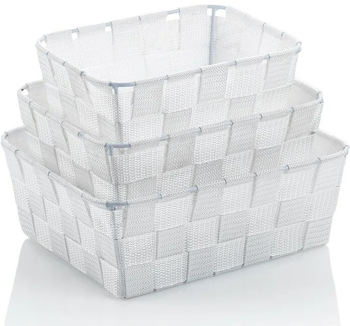 Set de coșuri de depozitare din 3 piese Kela  Alvaro, alb