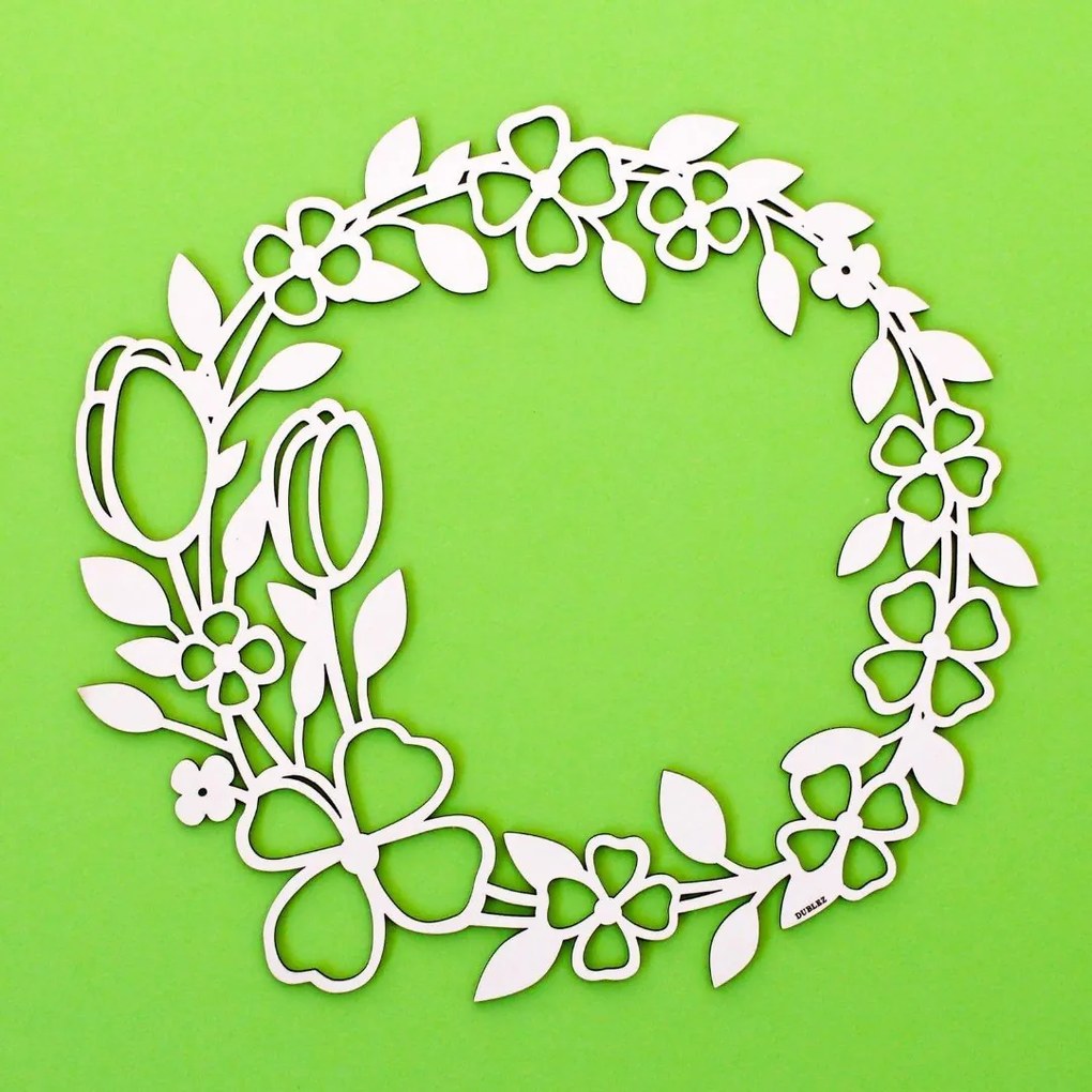 DUBLEZ | Coroniță de primăvară pentru ușă - Lalele