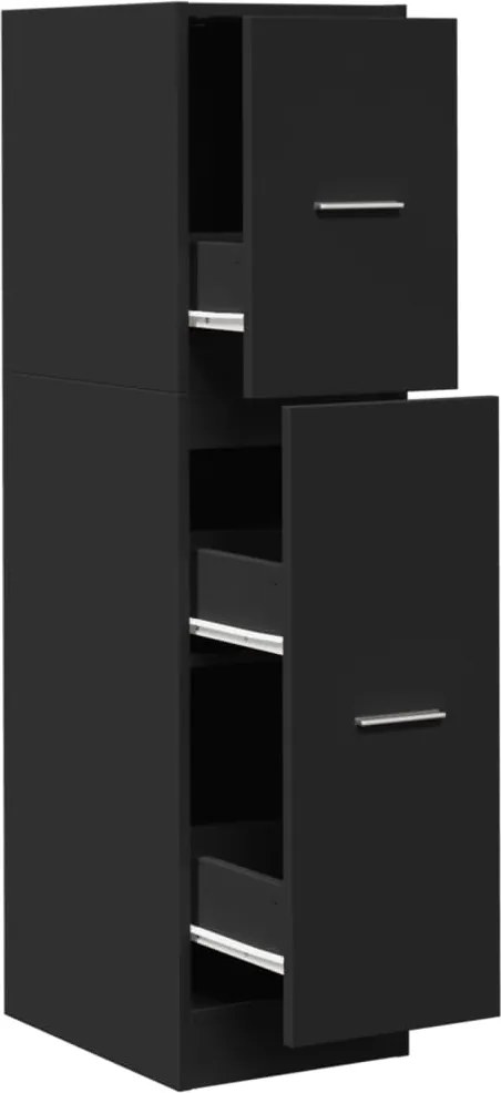 vidaXL Dulap de farmacie, negru, 30x41x118 cm, lemn prelucrat