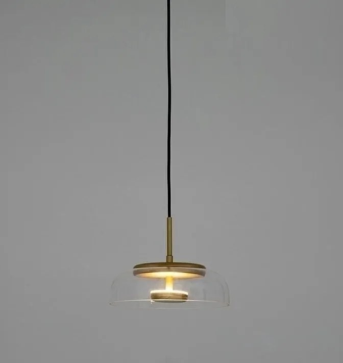Lustra suspendata LED, Metal, Sticla, Eden