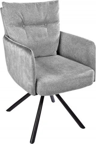 Set 2 scaune pivotante Big George, catifea/ tesatura gri