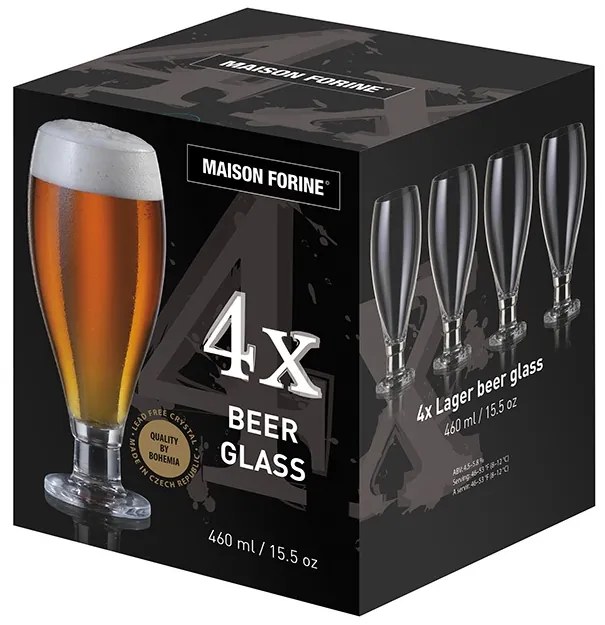 Set 4 pahare bere cu picior 460ml, Lager