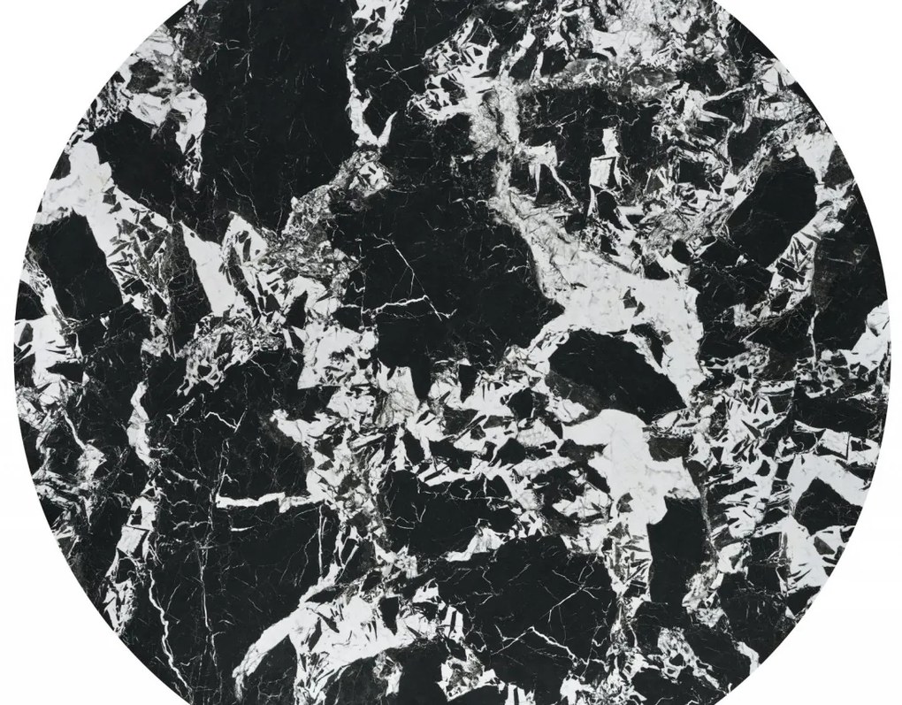 Masa rotunda Manuel marmura neagra/negru - ø120/h77 cm