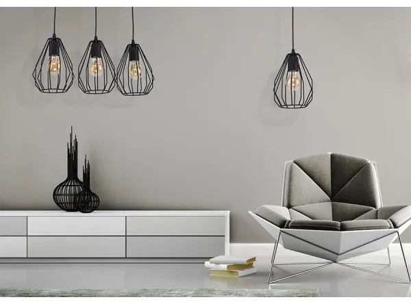 Lustra pe cablu BRYLANT BLACK 3xE27/60W/230V