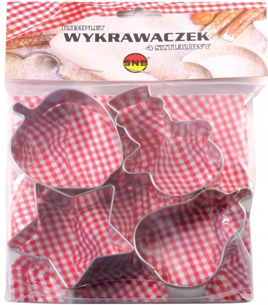Set forme fursecuri, 4 piese, mix modele iarna, SNB