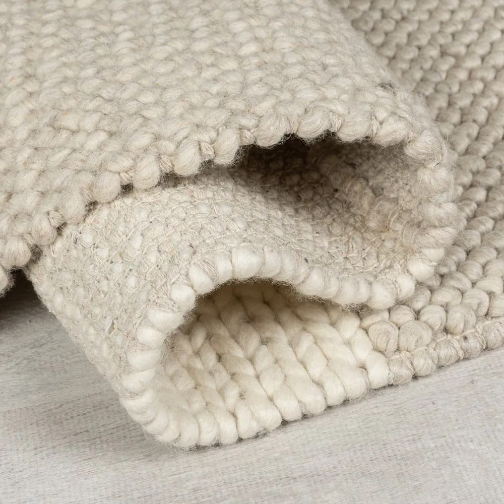 Covor bej țesut manual din amestesc de lână 80x150 cm Minerals Patchwork – Flair Rugs