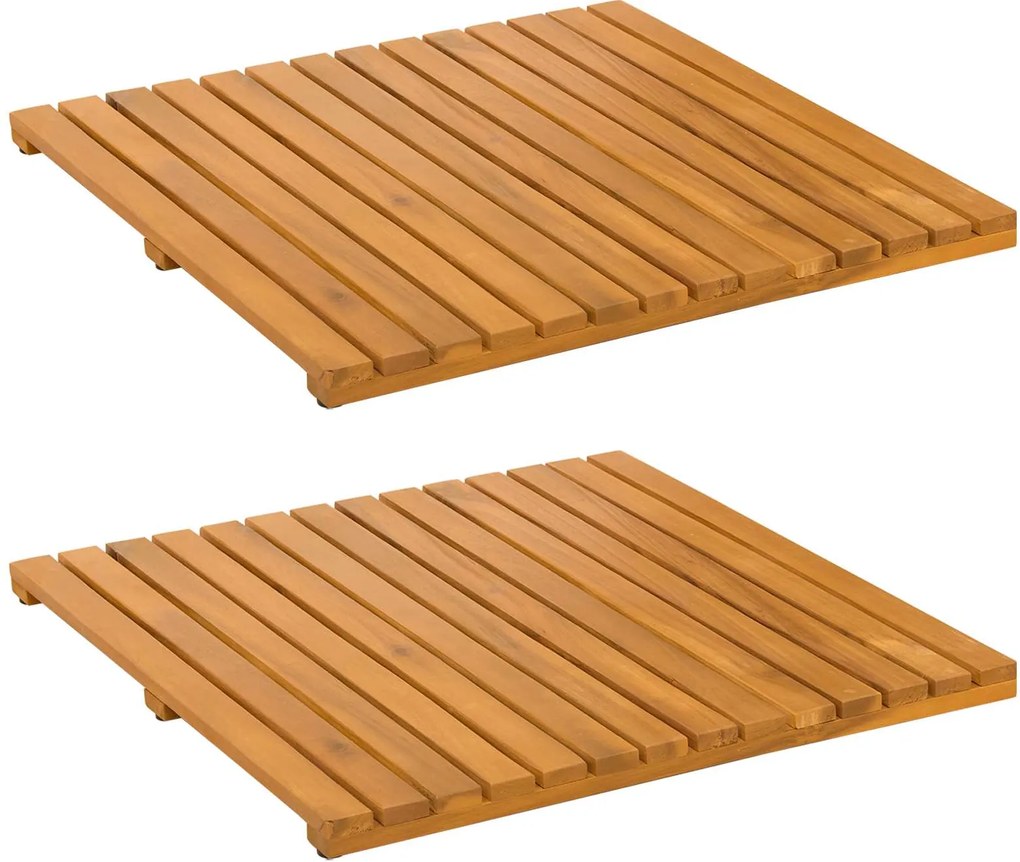 vidaXL Covoraș de baie Simplu Maro 50 x 50 cm lemn