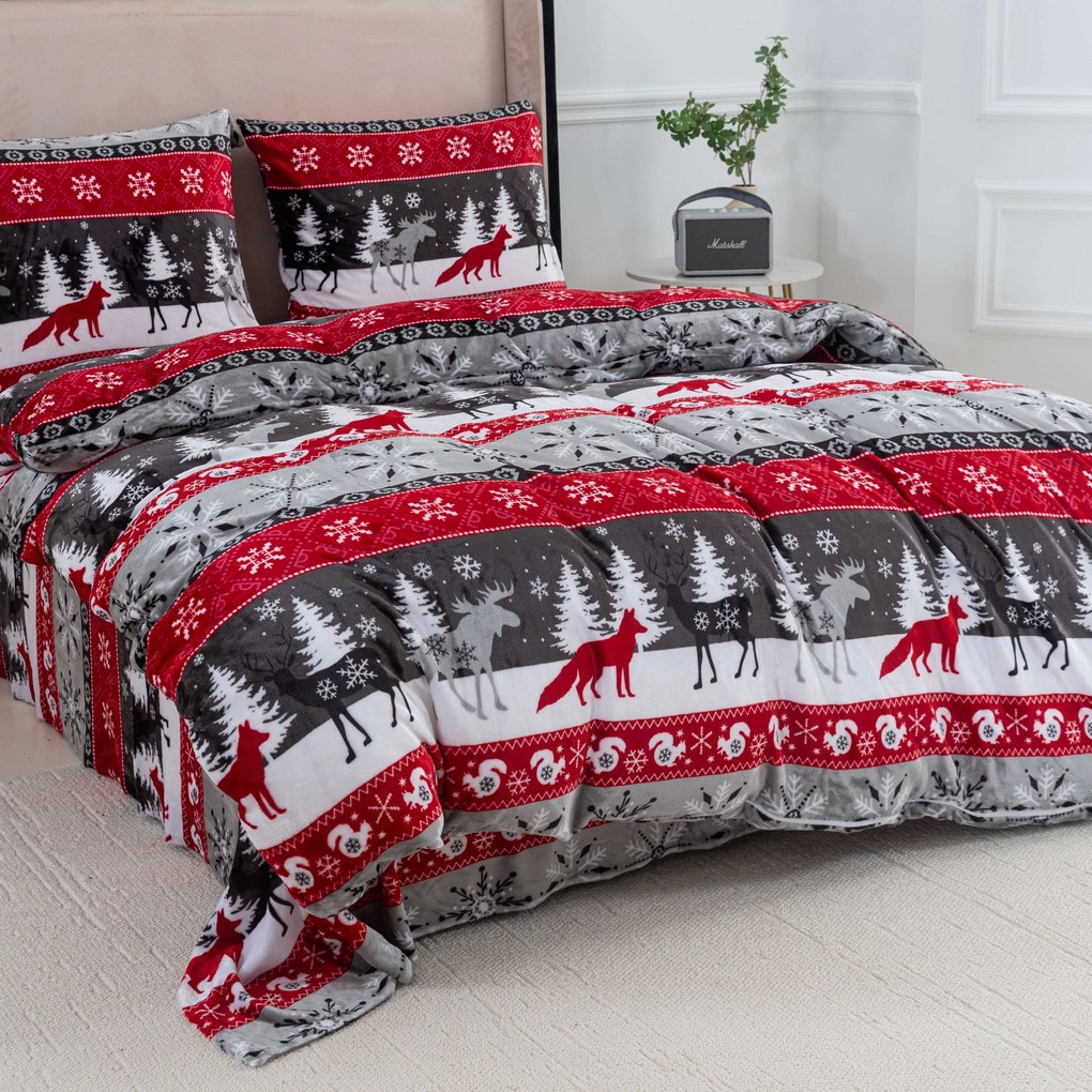 Lenjerie cocolino gri NOWY FOREST Dimensiune lenjerie de pat: 2 buc 70 x 90 cm | 200 x 220 cm