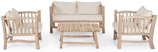 Masuta de cafea finisaj natural din lemn de Teak, 90x60x38 cm, Sahel Bizzotto