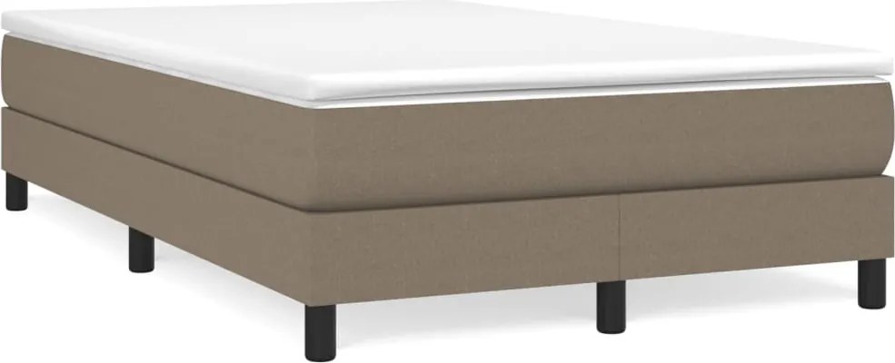 vidaXL Pat box spring cu saltea, gri taupe, 120x200 cm, textil