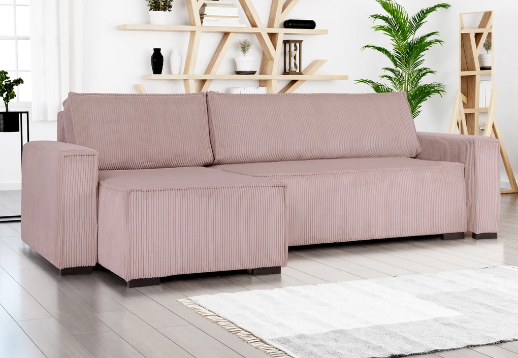 Coltar extensibil cu taburet SMART SET, roz deschis