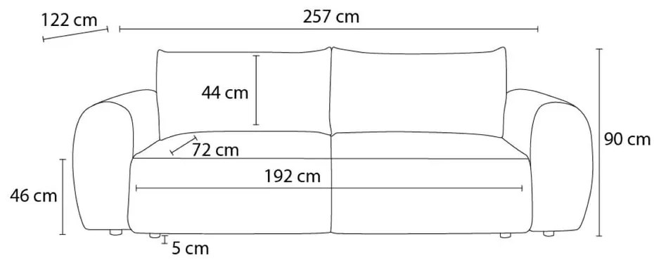 Canapea verde-închis extensibilă cu tapițerie din catifea reiată 257 cm Lucien – Bobochic Paris