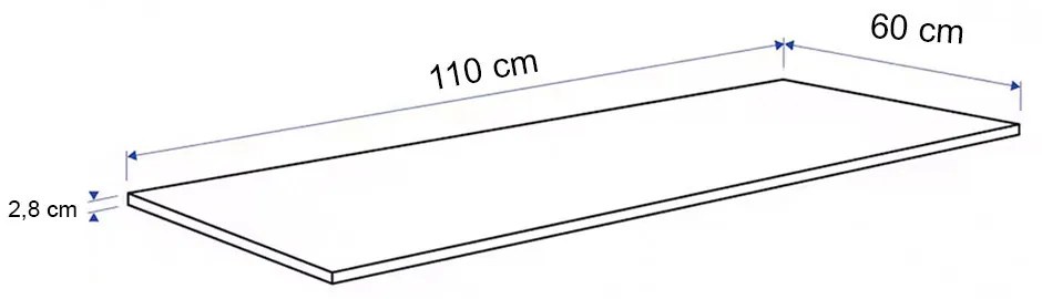 Blat de bucătărie 110 x 60 x 2,8 cm stejar York