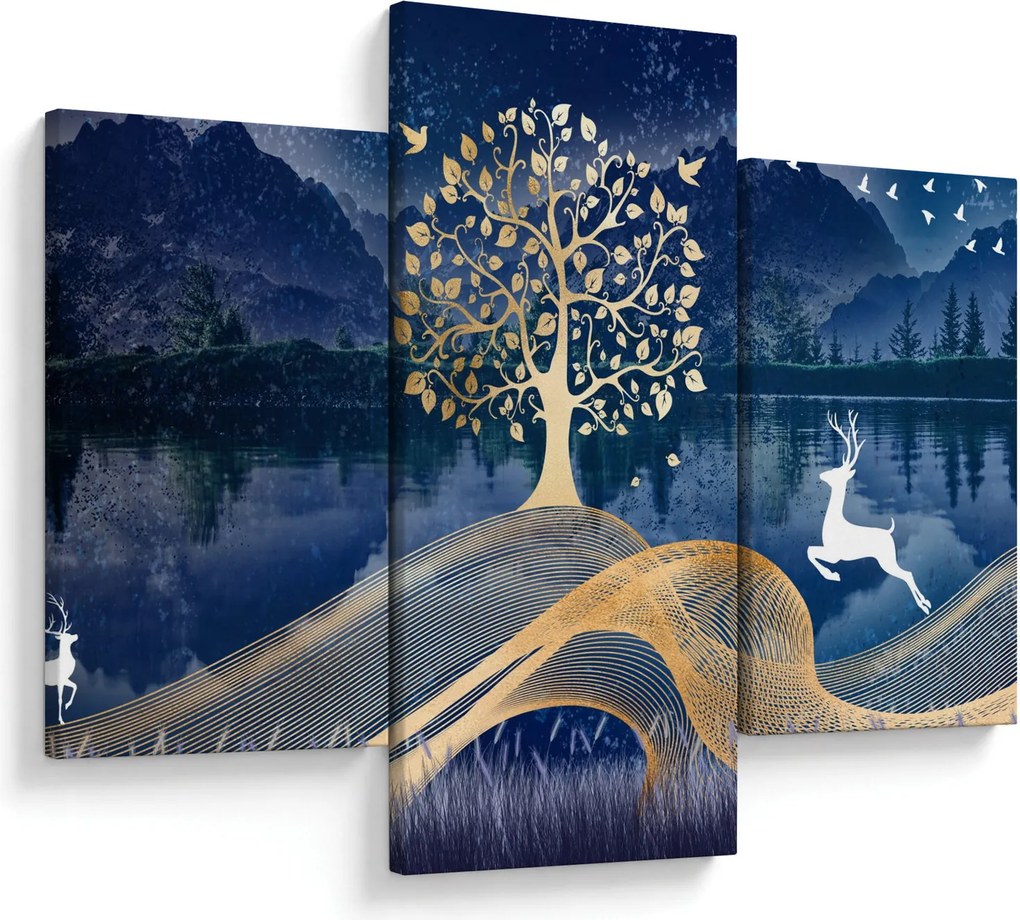 Tablou - Cerbi în luna plină (90x60 cm)