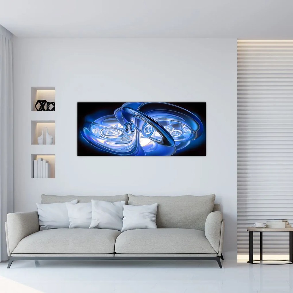 Tabloul abstract albastru (120x50 cm)