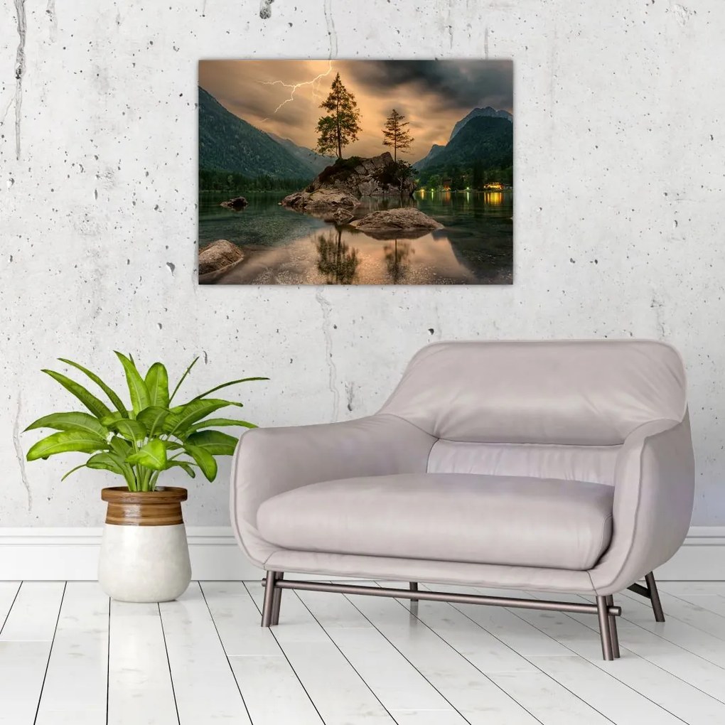 Tablou pe sticlă frumos cu peisaj (70x50 cm)