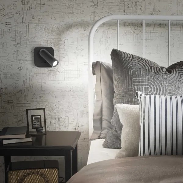 Spot LED de perete BEAN LED/3W/230V negru Ideal Lux