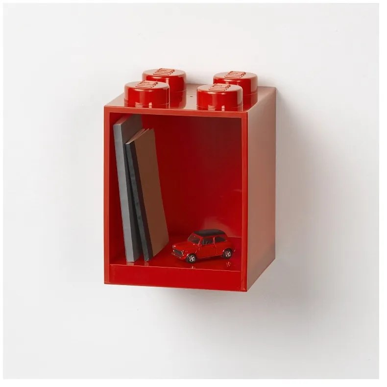 Raft de perete pentru copii LEGO® Brick 4, roșu