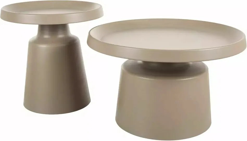 Set măsuțe de cafea Rodos bej mat ø70/h39 cm