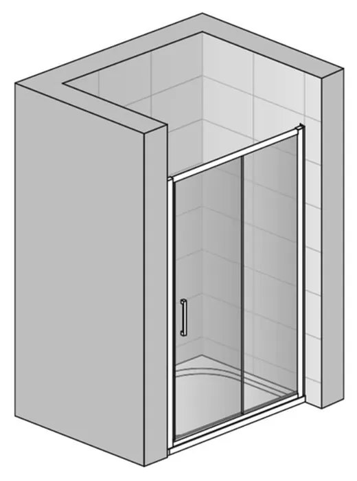 Usa culisanta dus sticla securizata formata din 2 elemente, 140x190 cm, Sanswiss Ocelia 1400x1900 mm