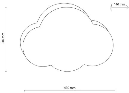 Brilagi - Plafonieră pentru copii NIMBUS MINI 2xE27/15W/230V 31x43 cm albastru