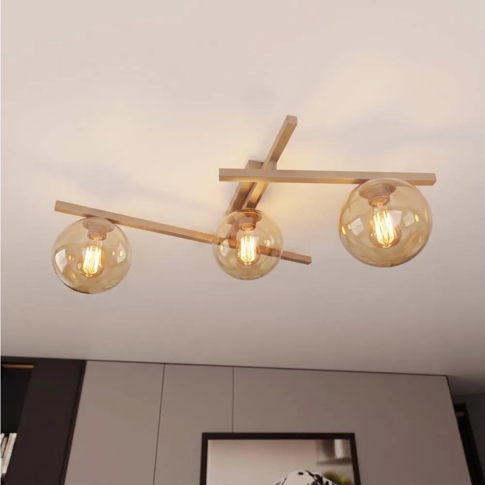 Plafonieră SMART 3xE14/10W/230V bej/bej fumuriu