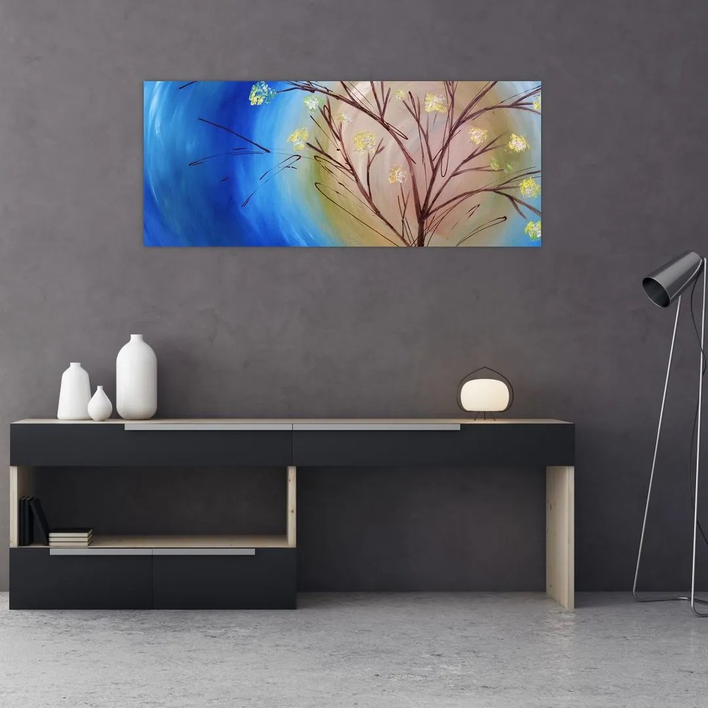 Tablou - Copac în fața soarelui (120x50 cm)