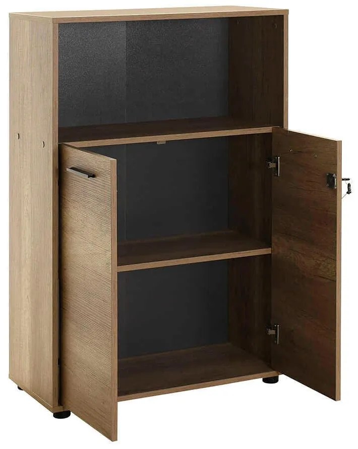 Biblioteca Adore New York, 2 usi cu cheie, 3 rafturi, 72 x 110 x 34 cm