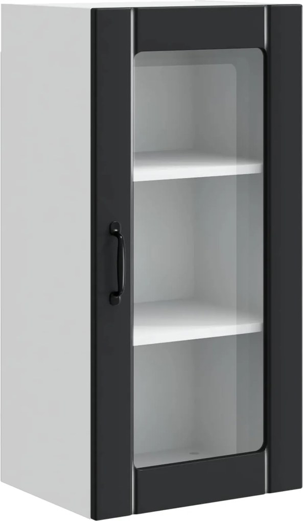 vidaXL Dulap de bucătărie cu raft Negru 40 x 31 x 80 cm Lemn compozit