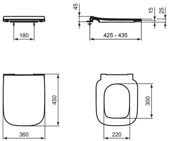 Capac WC Ideal Standard i.life B alb slim Quick Release