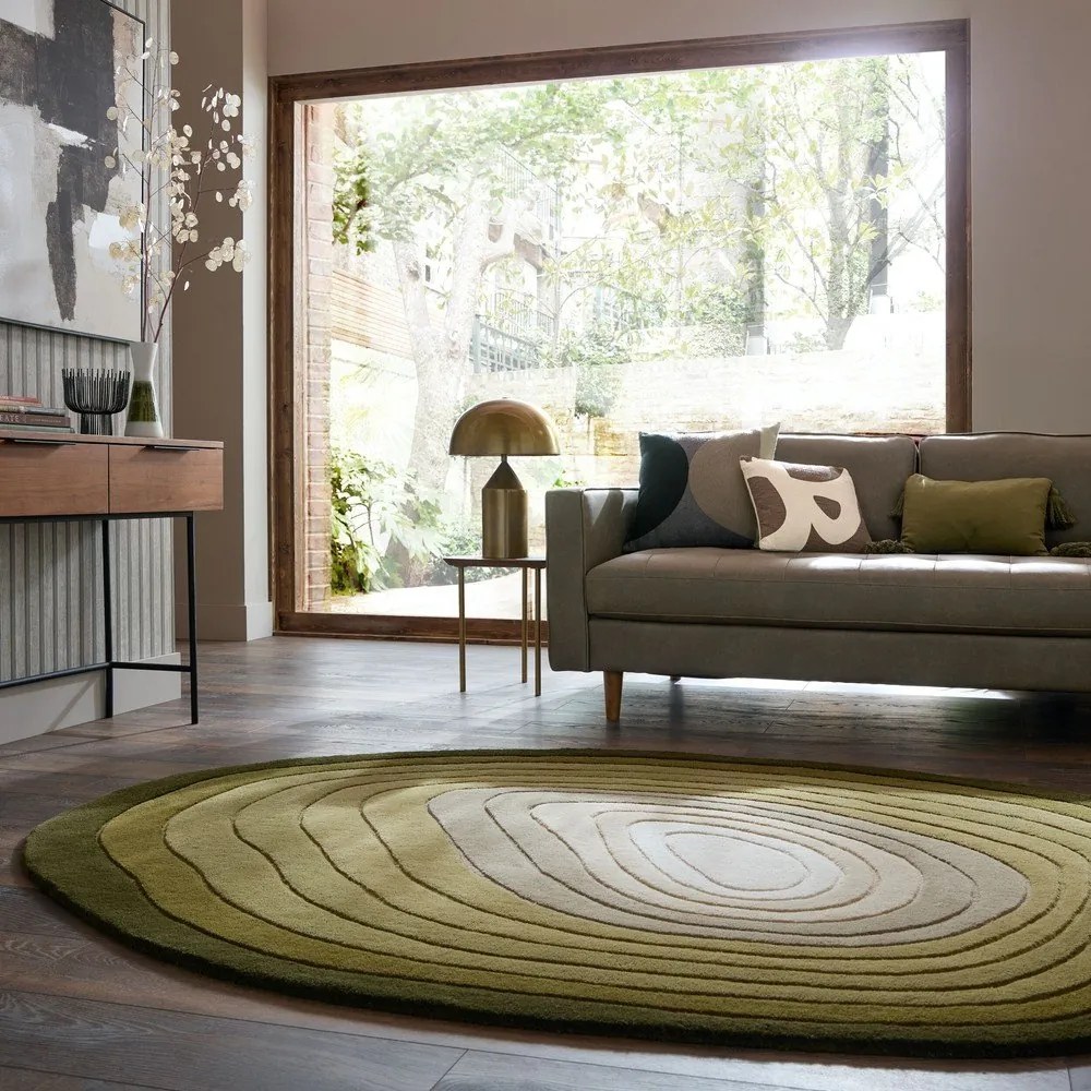 Covor verde țesut manual din lână 160x230 cm Puddle Ombre – Flair Rugs