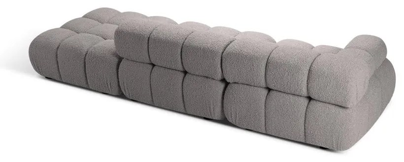 Canapea modulară gri deschis cu tapițerie din țesătură bouclé 288 cm Bellis – Micadoni