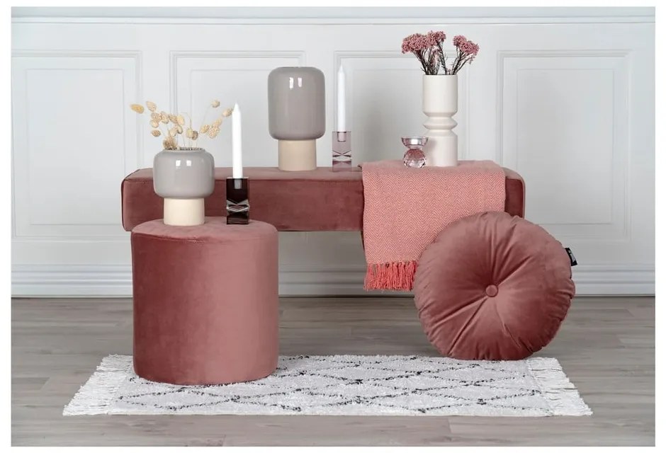 Puf din catifea Bonami Essentials Ejby, gri