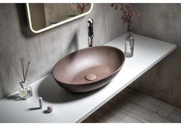 Sapho - Lavoar pentru blat FORMIGO 60x40 cm beton/maro