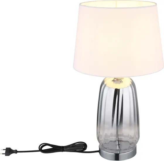 Globo 24142W - Lampă de masă CLASSY 1xE27/40W/230V alb/argintiu