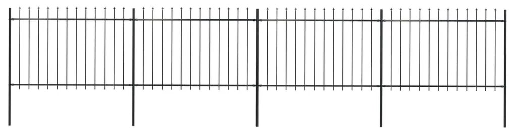 vidaXL Gard de grădină cu vârf tip suliță din oțel 714,5x120 cm, negru
