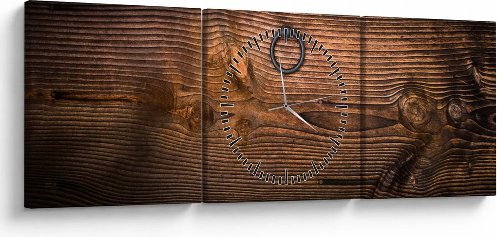 Tablou textura lemnului (cu ceas) (90x30 cm)