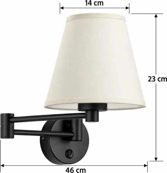 BRILAGI - Lampă de perete NUBILA 1xE27/15W/230V crem/negru