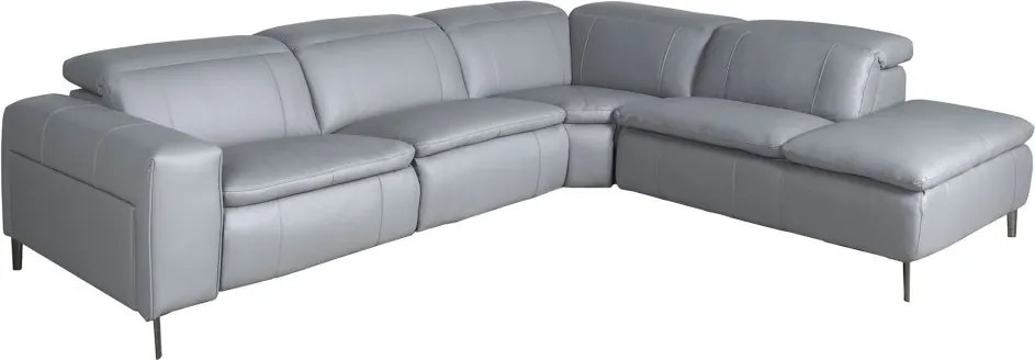 Coltar 5 locuri, Functia Relax, Sezlong Dreapta, Cowhide gri