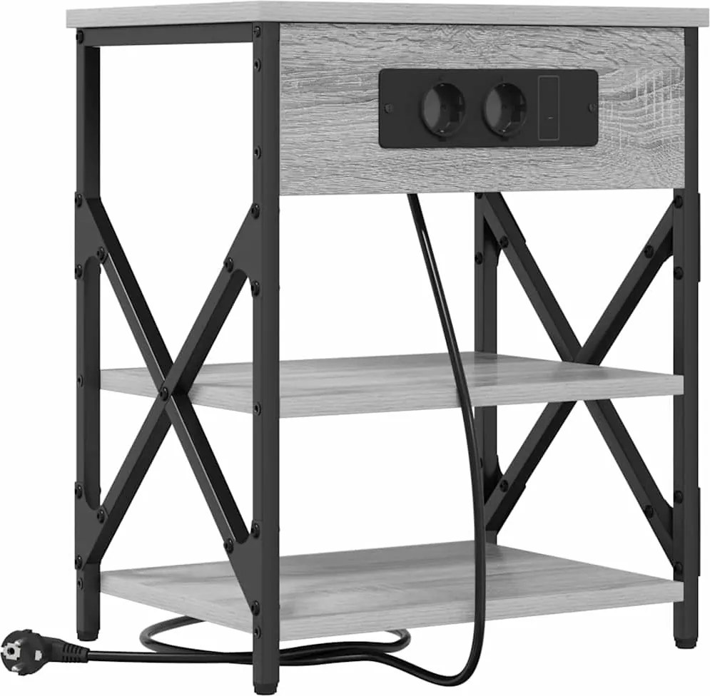 vidaXL Dulap de noapte Gri Sonoma 41 x 31 x 51 cm Lemn compozit