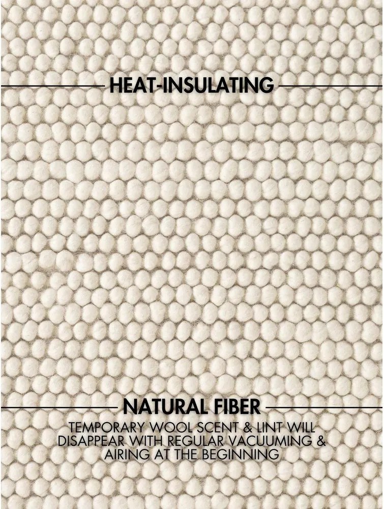 Covor crem țesut manual rotund din lână ø 200 cm Richmond Diana – Ted Baker