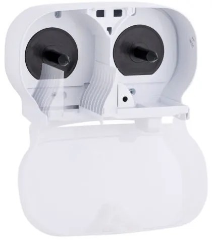 Dozator pentru 2 role de hartie igienica fara tub Merida, alb