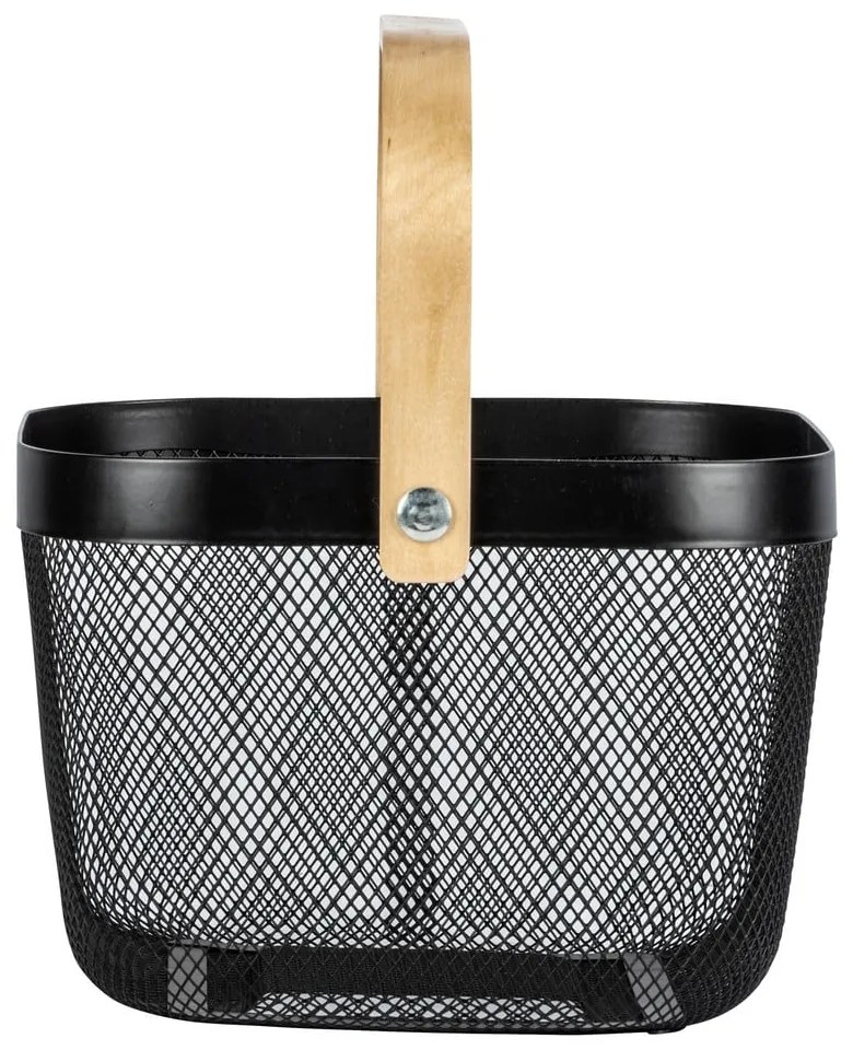 Organizator cu mâner din bambus pentru baie Wenko, negru