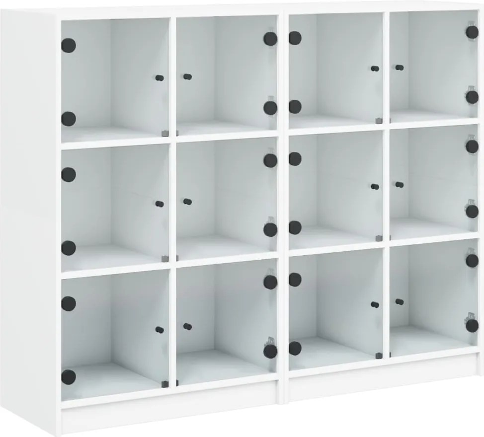 vidaXL Bibliotecă cu uși, alb, 136x37x109 cm, lemn prelucrat